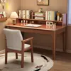 Escritorio de madera maciza con combinación de estantería para uso doméstico por estudiantes de primaria y secundaria, escritorio y silla de escritura simples para dormitorio de apartamento pequeño