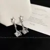 Pendientes de Borla Estrella de Zirconio Flash Inteligente Lujo Ligero Alto Sentido Viento Frío Pendientes de Zirconio Sin Agujeros en las Orejas Clip de Oreja Placa de Incienso para Mosquitos
