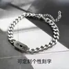 Las Pulseras de Acero de Titanio Se Pueden Personalizar con Collares Cubanos Pequeños y Largos para Hombres y Mujeres, Cadenas Versátiles de Nicho No Desgastables para la Clavícula con Grabado Joyería