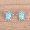 Pendientes de Tortuga Metálicos con Goteo de Aceite de la Marca Trendy Cao Shi para Mujer, Lindos Accesorios de Uso Diario, Estilo Súper Caliente con Circonita Microincrustada