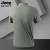 2026 Nuevo Estilo de Verano Camisa Polo de Seda Helada para Hombre con Cuello, Holgada, Transpirable, de Secado Rápido, Top de Manga Media