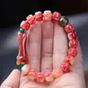 Pulsera de hueso de medio sangre natural, semillas de pasión para tallado de hueso, hueso de dedo, cuentas para jugar con hueso de mano, accesorios de joyería DIY, venta al por mayor