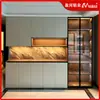 Fábrica de Muebles de Aluminio Completo Mueble Lateral de Aleación de Aluminio de Lujo Ligero Integrado con Puerta de Vidrio para Hogar y Restaurante Gabinete para Vino