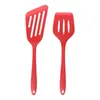 Utensílios de cozinha de silicone espátula de silicone espátula espátula inclinada conjunto de duas peças frigideira antiaderente espátula para fritar espátula para bife frito peixe frito
