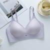 Ropa interior de verano de una pieza sin costuras para mujer, delgada, sin aros, antideslizante, copa que no se mueve, cómoda y transpirable con copa perforada