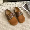 Zapatos Birkenstock Retro de Doble Hebilla para Mujer 2026 Otoño Nuevo Estilo Suela Plana Altura Oculta Mocasines Slip-on Zapatos de Corte Profundo Únicos