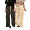 Té Verde Limón 2026 Otoño Versión Coreana Estilo Perezoso Versátil Adelgazante Cordón Cintura Elástica Pierna Ancha Pantalones Casuales 11272