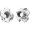 Tuercas de Cuatro Garras Galvanizadas Tuercas para Muebles Tuercas de Cuatro Garras Forma de Garra Altavoz Tablero de Madera Tapones de Rosca Incrustados Clavos de Cuatro Garras Venta al por Mayor