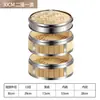 Vaporera de bambú para uso doméstico para cocer al vapor bollos, vaporera de arroz tejida a mano comercial de bambú con borde de acero inoxidable, rejilla y bandeja para vapor