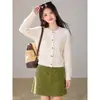 Suéter Cárdigan de Punto Trenzado Estilo Coreano para Mujer, Otoño/Invierno Estilo Perezoso Holgado, Cárdigan de Punto Superior Talla Petite