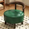 Cadeira Sofá Pequena Vintage Banqueta de Madeira Maciça Encosto Giratório Varanda de Casa Quarto de Casa Cadeira Reclinável de Lazer com Encosto
