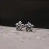Pendientes Artísticos de Plata S925 Estilo Bosque, Diseño de Nicho Flor de Cinco Pétalos para Mujer, Joyería para Oreja de Estrella de Mar Vintage Personalidad Plata Tailandesa, Amigables con la Oreja