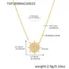 Miduoduo Super Flash Sol Pequeño Incrustado Zircón 5A Clavícula Doble Capa Conjunto de Collar Pulsera Anillo Material de Acero Inoxidable