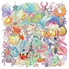 Colección Pegatinas transparentes de PET multiestilo, un juego completo de lindas pegatinas decorativas retro artísticas de dibujos animados para DIY, al por mayor