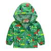 Chaqueta con capucha y cremallera para niños y niñas, temporada de primavera y otoño 2026, estampado de dinosaurio de dibujos animados, chaqueta casual