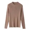Nuevo top de punto básico de cuello medio ajustado para comercio exterior transfronterizo, suéter de punto holgado y versátil para otoño e invierno