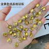 Decoraciones Octagonales Doradas Apiladas con Pedrería para Uñas, Bolas de Pedrería Apiladas Pequeñas Super Brillantes tipo Cubo de Azúcar para Accesorios de Decoración de Uñas de Otoño e Invierno