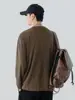 Camiseta de Manga Larga para Hombre 2026 Nueva Tendencia Americana Primavera y Otoño Versátil Casual de Peso Pesado Camiseta de Color Sólido Peso Pesado