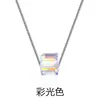 Cubo Mágico Aurora Cubo de Açúcar Colar Corrente para Clavícula Feminina Moda Casual Personalizado Quadrado Cristal Colar Joias para Atacado