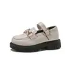Zapatos de Cuero con Corona de Pedrería en Forma de Corazón para Niñas, Estilo Princesa, Temporada Primavera/Verano 2026, Vuelta a Clases, Estilo Universitario, Zapatos de Cuero de Color Sólido