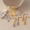 Brincos Exagerados de Design Único Novo Europeu e Americano Aço Inoxidável Banhado a Ouro 18K Moda Ouro e Prata Joias Personalizadas para Mulheres