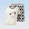 Pijamas Infantis, Conjuntos de Manga Curta para Crianças, Roupas Finas de Verão com Ar Condicionado para Meninas, Conjuntos de Roupa para Casa para Meninos de Crianças Maiores e Bebês