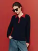 Nuevo Suéter de Punto Cableado Vintage SymphonyELLEE con Cuello Polo para Mujer Ropa de Punto Primavera 2026