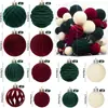 Venta Caliente 38 Piezas Decoración Navideña Bola de Navidad con Terciopelo Flock Set de Caja de Regalo Árbol de Navidad