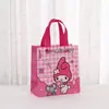 Bolsa de Regalo Temática de Dibujos Animados Sanrio Bolsa de Tela No Tejida Kuromi Melody Bolsa de Tote para Fiesta
