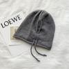Corea del Sur Dongdaemun Gorro Pulóver para Mujer con Cordón Ajustable Rizo Viento Perezoso Gorro Heap Color Sólido Gorro de Punto al por Mayor