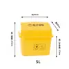 Lixeira para Resíduos Médicos de Mesa Pequena de Plástico Espessado com Tampa Basculante Doméstica Clínica Swing-Top Balde de Plástico de 5L com Tampa