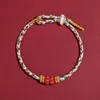 Pulsera tejida a mano semi-terminada DIY Regalo de buena suerte Festival del Bote del Dragón Cuerda colorida Pulsera del año zodiacal para hombre Pulsera de cuerda roja para mujer