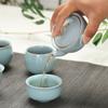 Copa de Té Ru Kiln Tianqing con Abertura de Rebanada Ru Porcelana Copa de Té Copa Individual Copa Maestra Tazón de Té Juego de Té Kung Fu