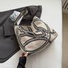 Bolsa Tote de Lona Estampada Nova Verão 2025 Feminina Grande Capacidade Casual Estilo Preguiçoso Bolsa de Ombro Bolsa Balde de Axila