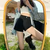 Shorts Jeans Casual Slim Fit para Mulheres, Estilo Fino, Cintura Alta Linha A, Hot Pants Jeans Sexy Tendência Estilo Ins