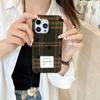 Funda de Teléfono Móvil de Polar con Cuadros y Puntos de Ola Otoño e Invierno Japonés y Coreano para Apple 16promax iPhone15 Tendencia 14 Creativo 13
