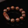 Pulsera de Ágata con Cuentas de Nueve Ojos de Xizang Patrón de Dragón Cuentas de Tres Ojos Cuentas para Juego Cultural de Hombres y Mujeres Pulsera de Ojos Verdes