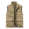 Chaleco de Primavera y Otoño para Hombre Chaleco de Primavera y Otoño Ocio Multibolsillo Chaleco de Pesca Fotografía Tendencia para Hombre 8866JP