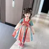 Nuevo Vestido Hanfu Chino Retro de Estilo Antiguo para Niñas de Manga Larga para Primavera y Otoño, Falda Súper de Hada para Bebés