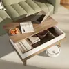 Exquisita y Elegante Mesa de Almacenamiento para el Hogar, Mesa de Café de Pie para Interiores en la Sala de Estar, Mesa de Café Simple de Altura Ajustable