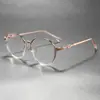 Armazones Ligeros Ópticos para Gafas para Viajes al Trabajo, Diseño Único Poligonal con Filtro de Luz Azul Gafas Sin Graduación Wm86188