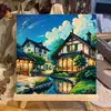 30*30 paisaje de campo pintura al óleo digital DIY pintado a mano escena callejera cafetería pintura decorativa acrílica en stock al por mayor