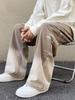 Pantalones de Mezclilla Grises con Degradado Nuevos 2024 para Hombre, Estilo High Street Rectos Holgados, Pantalones de Pierna Ancha de Longitud Completa Estilo Americano