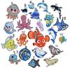 Aquário Caranguejo Lagostim Baleia Roupas Decoração Patch Desenho Animado Animal Adesivo de Tecido Bonito Adesivo para Roupa Infantil