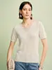 Camiseta de Punto de Manga Corta con Diseño Hueco en V Estilo Coreano Ins Adelgazante 2026 Verano Nuevo Top Único y Elegante