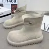 Botas de Moda Vermelhas Cabeça Grande Confortáveis com Solado Grosso Bota Dupla 2026 Nova Moda Retrô Versátil Botas de Cano Curto Mais Vendidas no Verão