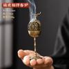 Incenário Xiangyun fogão lótus vazado mini fogão de aromaterapia de semente de lótus fogão de cobre de três pernas lâmpada de lótus porosa fogão Boshan