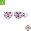 Brincos Mini Silver Beauty Hot Selling Color Love Feminino Vitality Feminino 925 Brincos em forma de coração de prata esterlina