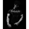 Serie de estilo gótico popular camiseta de compresión deportiva para hombre, camiseta de compresión de manga corta para fitness, ciclismo, running