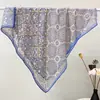 Novedades en Stock: Pañuelo Cuadrado de Algodón de Seda Estampado de 70 cm con Patrón Floral Francés Vintage, Chal Pequeño Delgado, Disponible al por Mayor
